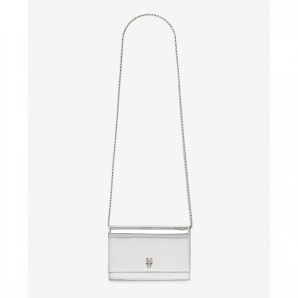 Metallic Silver Skull Shoulder Bag - Picture 5 of 16